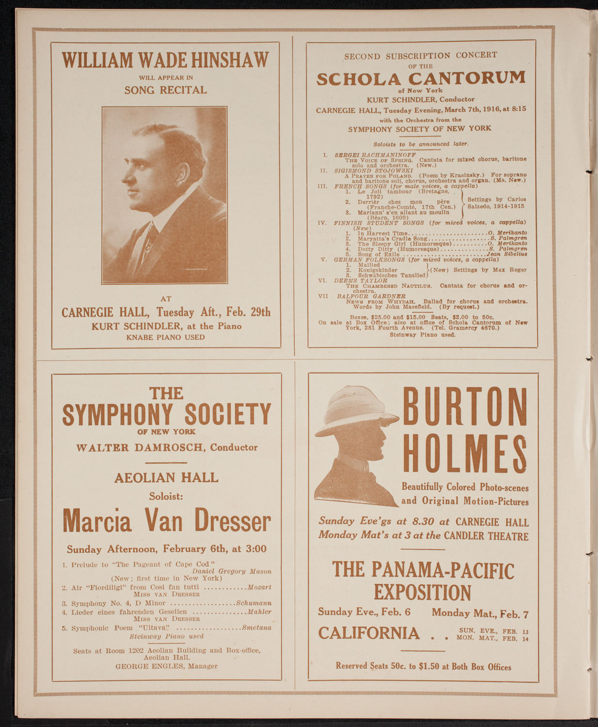 New York Philharmonic, February 5, 1916, program page 8