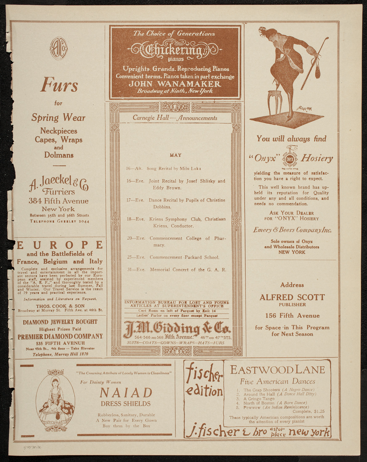 Isadora Duncan Dancers, May 15, 1920, program page 3