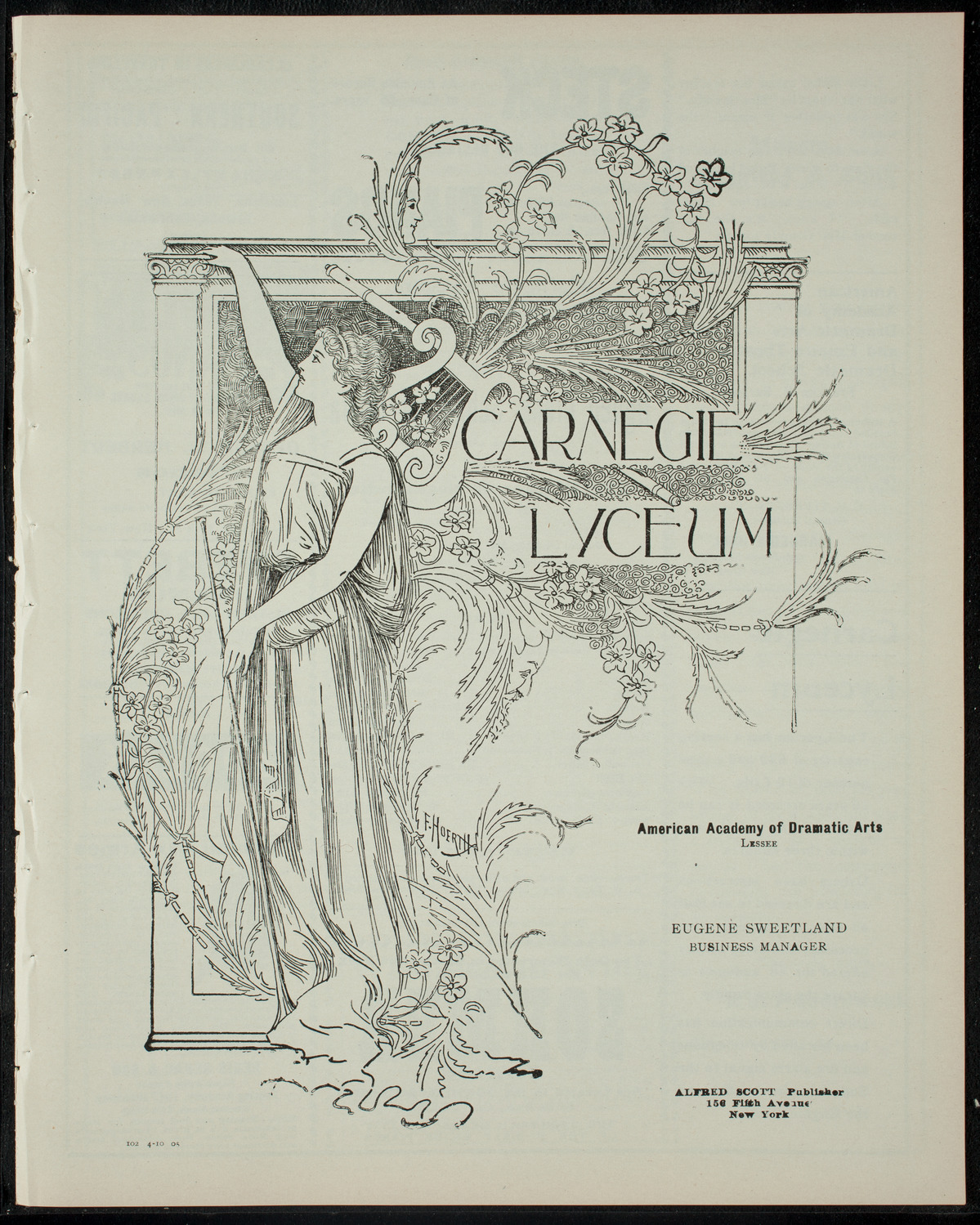 Ogden Crane School of Opera, April 10, 1905, program page 1