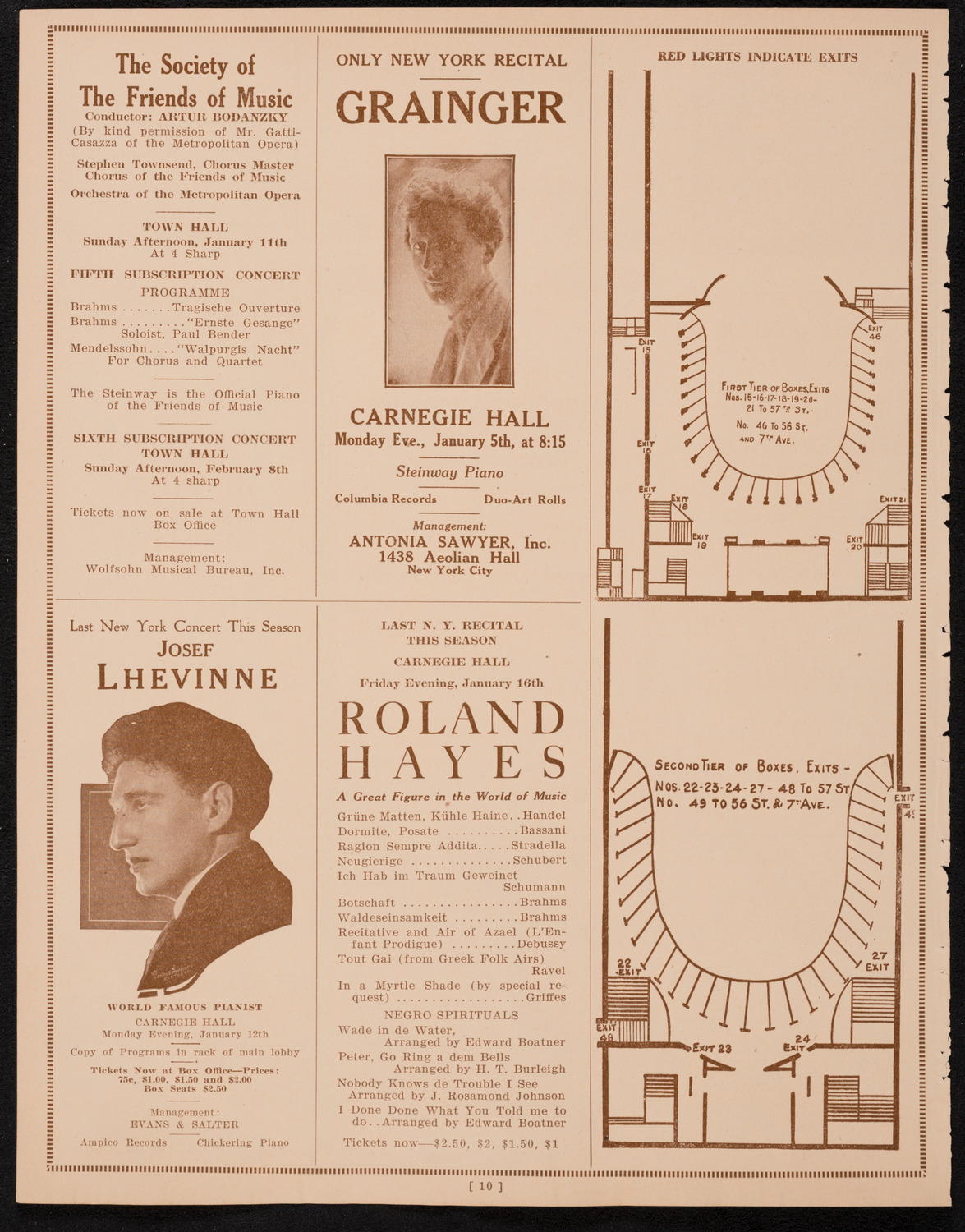 New York Symphony Orchestra, January 2, 1925, program page 10