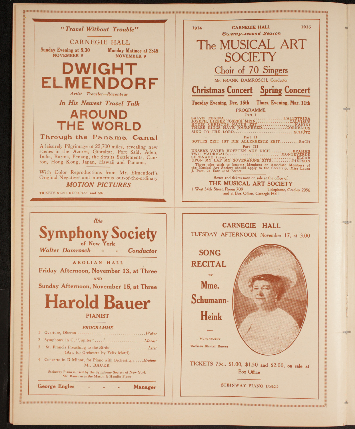 Elmendorf Lecture: Around the World Through the Panama Canal, November 8, 1914, program page 6