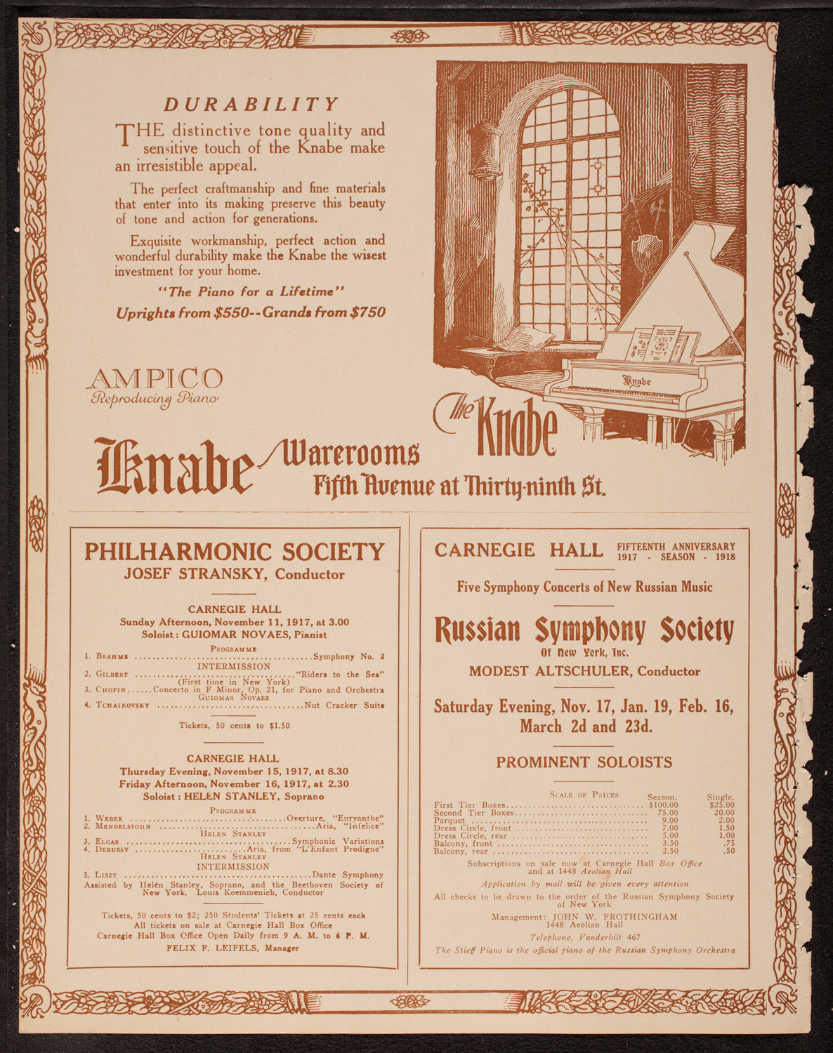 America's Welcome to Rt. Hon. Sir George H. Reid, November 7, 1917, program page 12