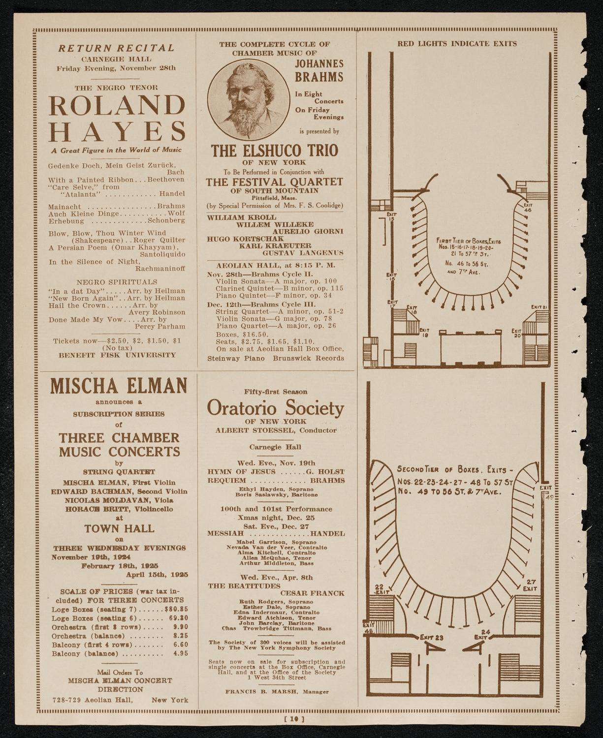 New York Philharmonic, November 14, 1924, program page 10