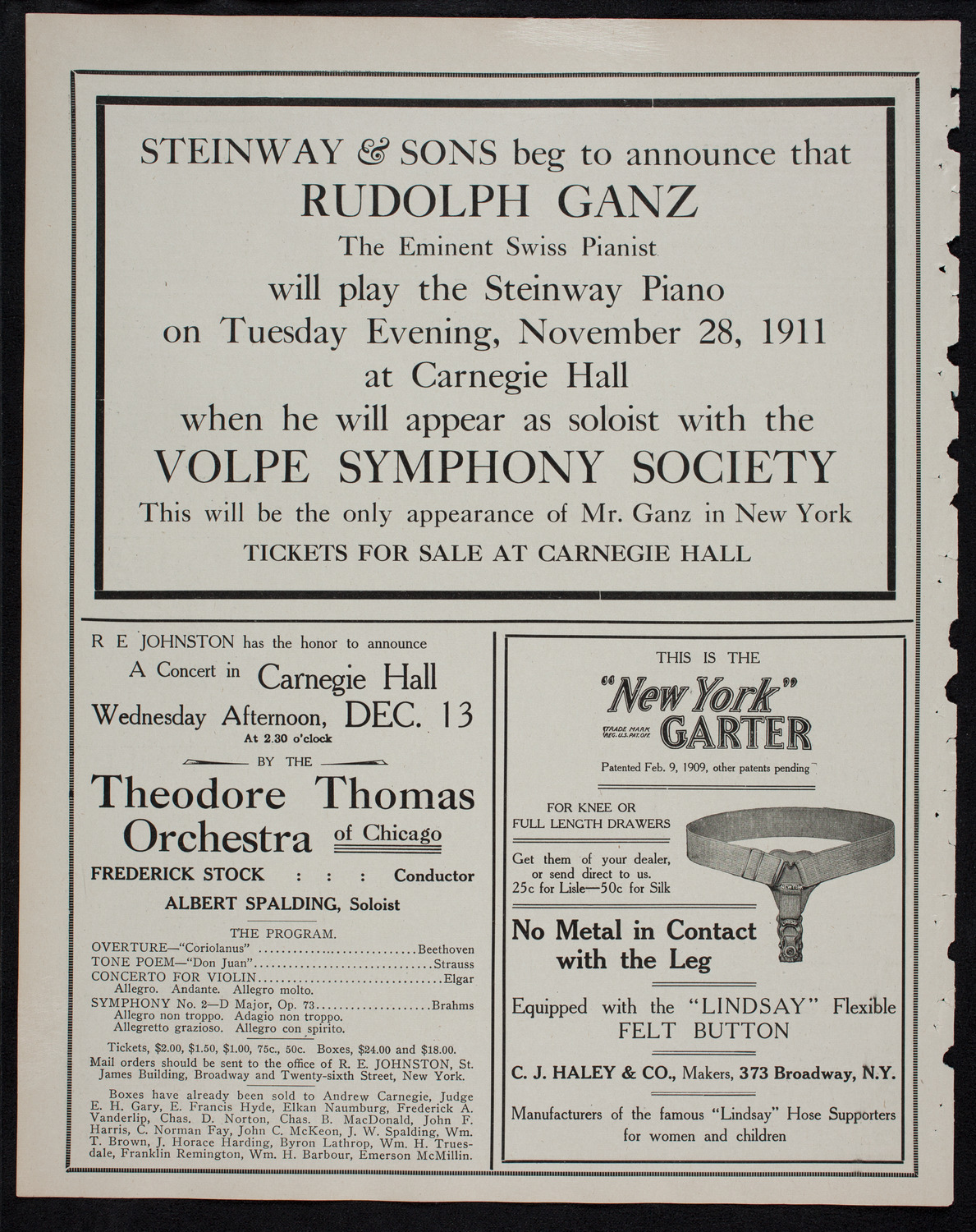 Elmendorf Lecture: Florence and Venice, November 27, 1911, program page 4