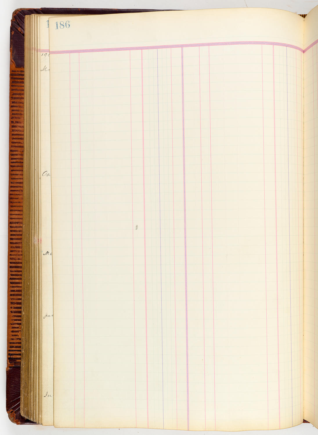 Music Hall Accounting Ledger, volume 3, page 186