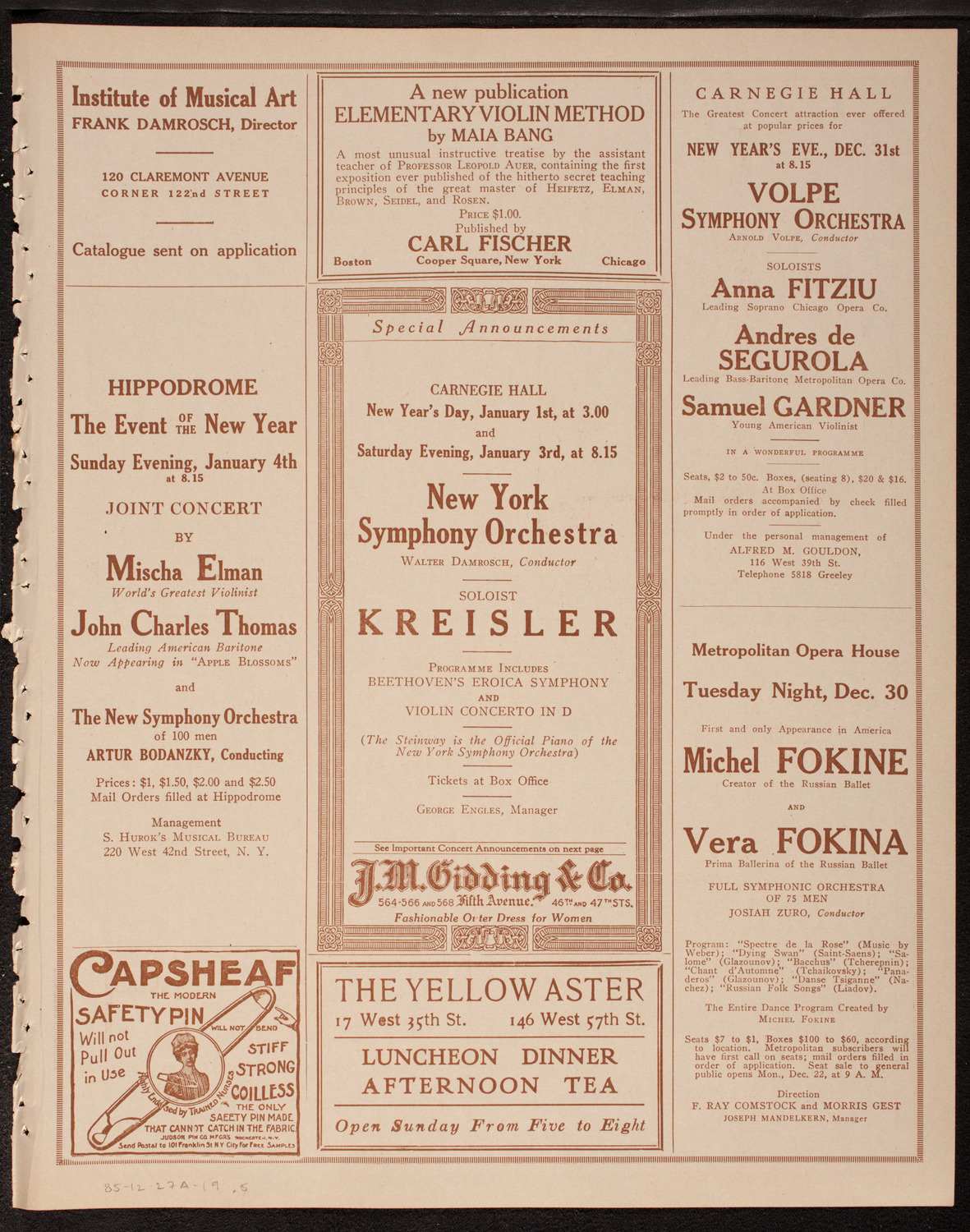 Albert Spalding, Violin, December 27, 1919, program page 9