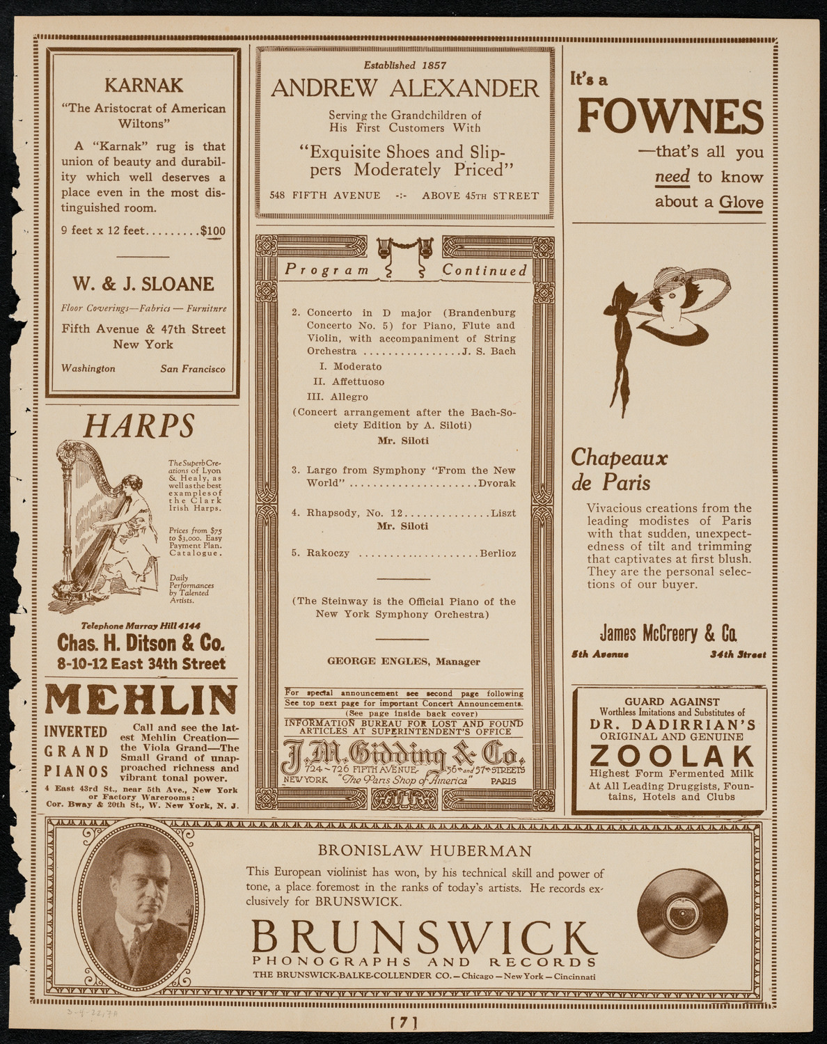 Symphony Concert for Young People, March 4, 1922, program page 7