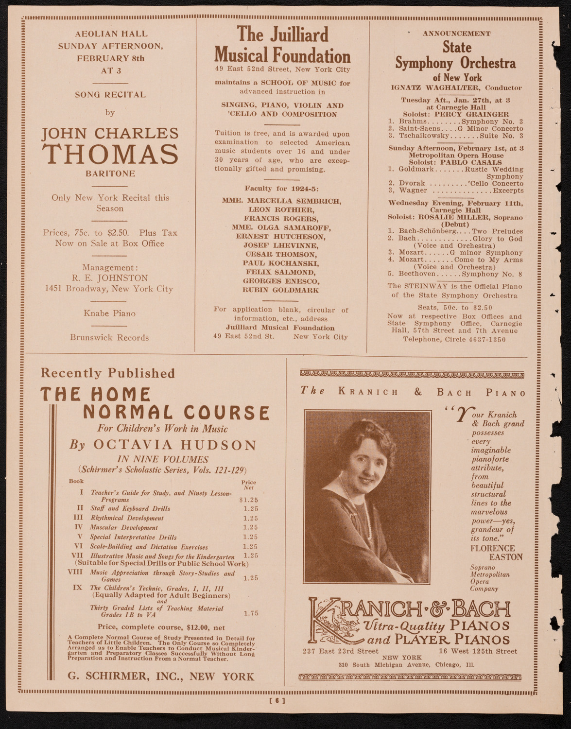 State Symphony Orchestra of New York, January 21, 1925, program page 6