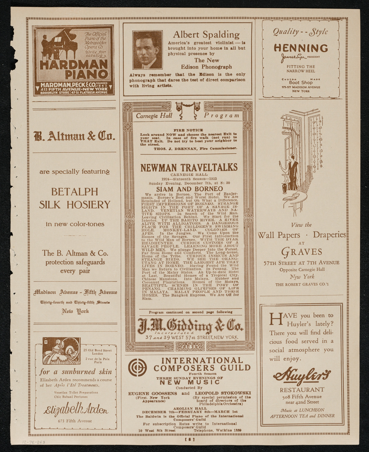 Newman Traveltalks: Siam and Borneo, December 7, 1924, program page 5
