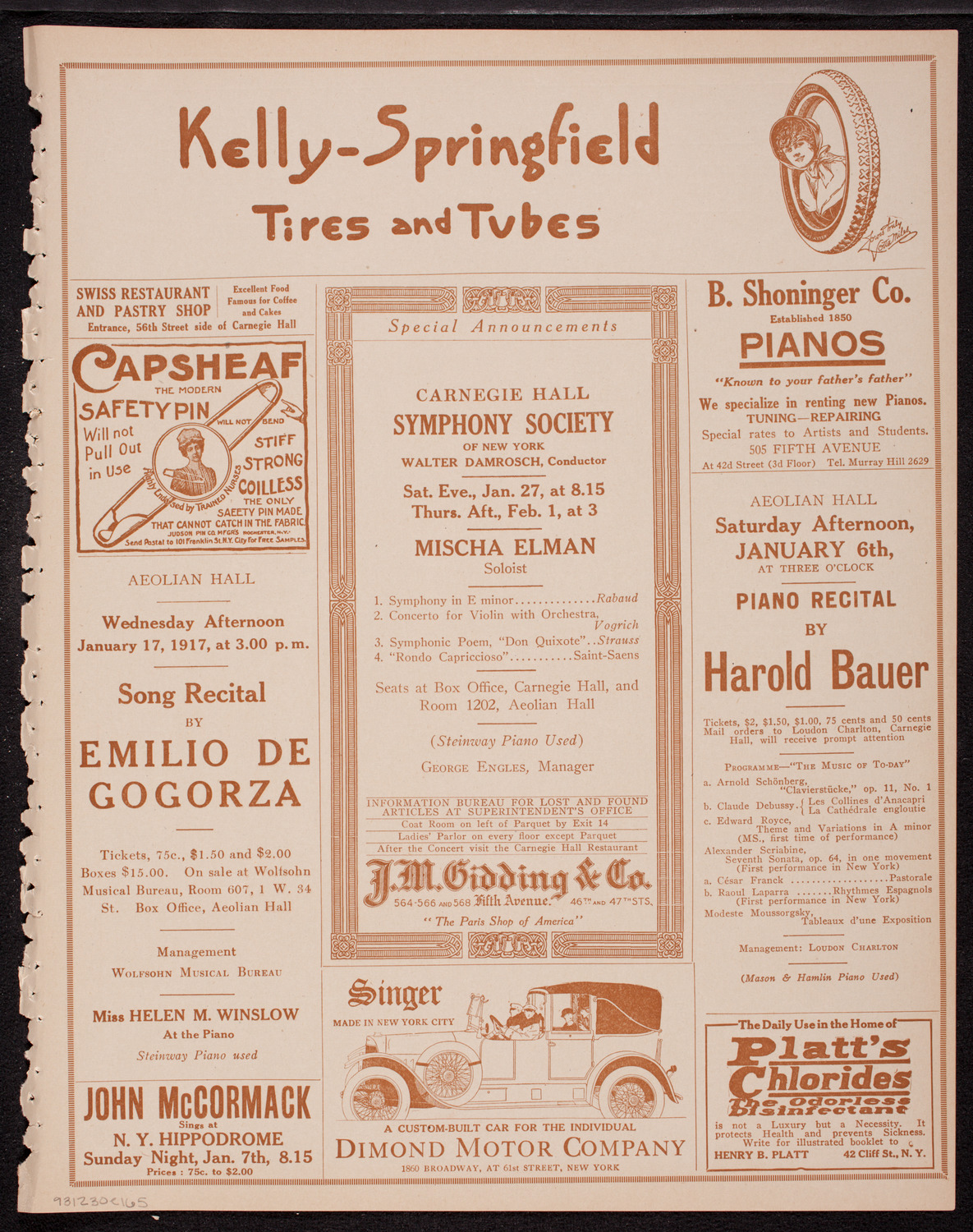 Benefit: Spanish Benevolent Society, December 30, 1916, program page 9