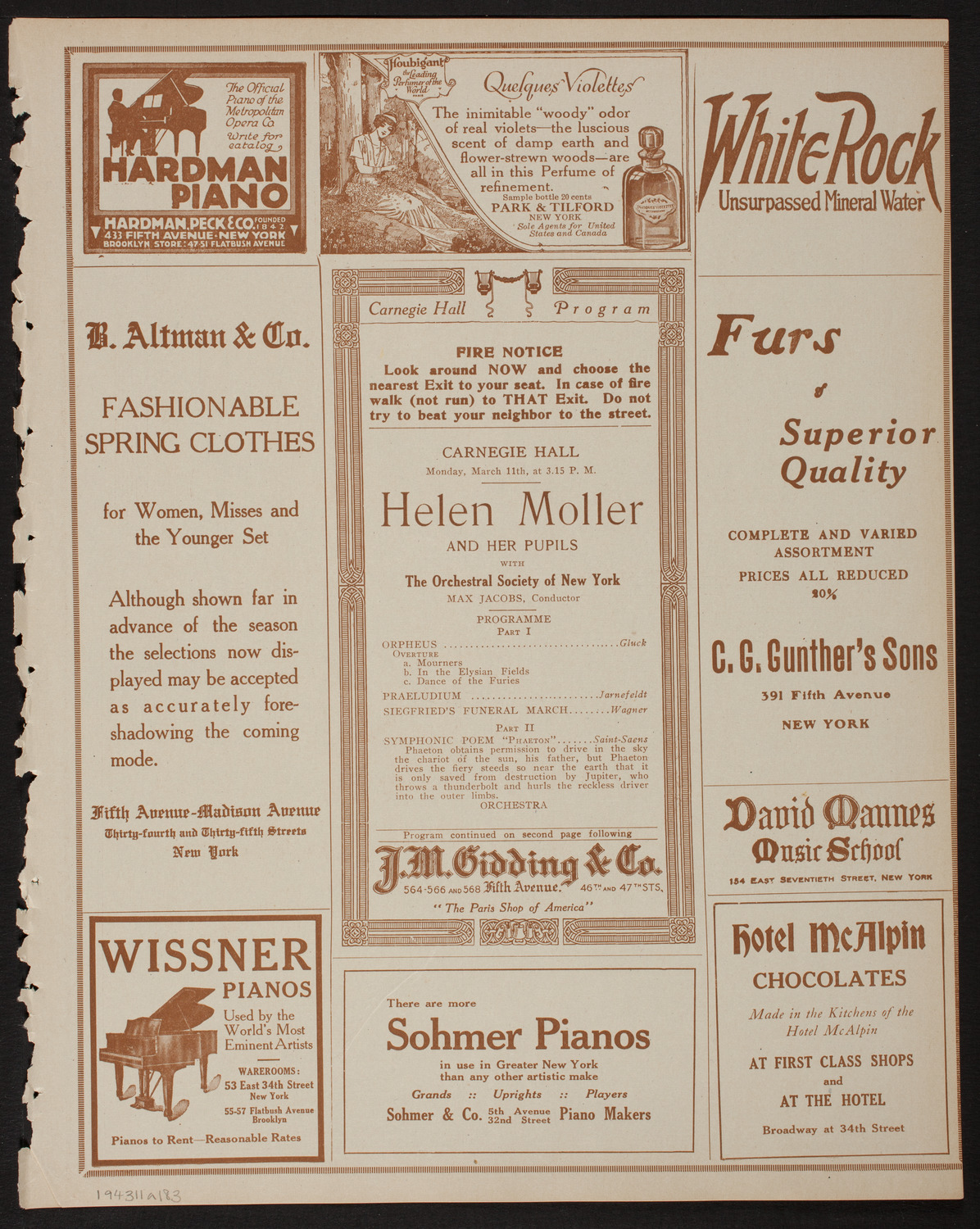 Helen Moller and Her Pupils, March 11, 1918, program page 5