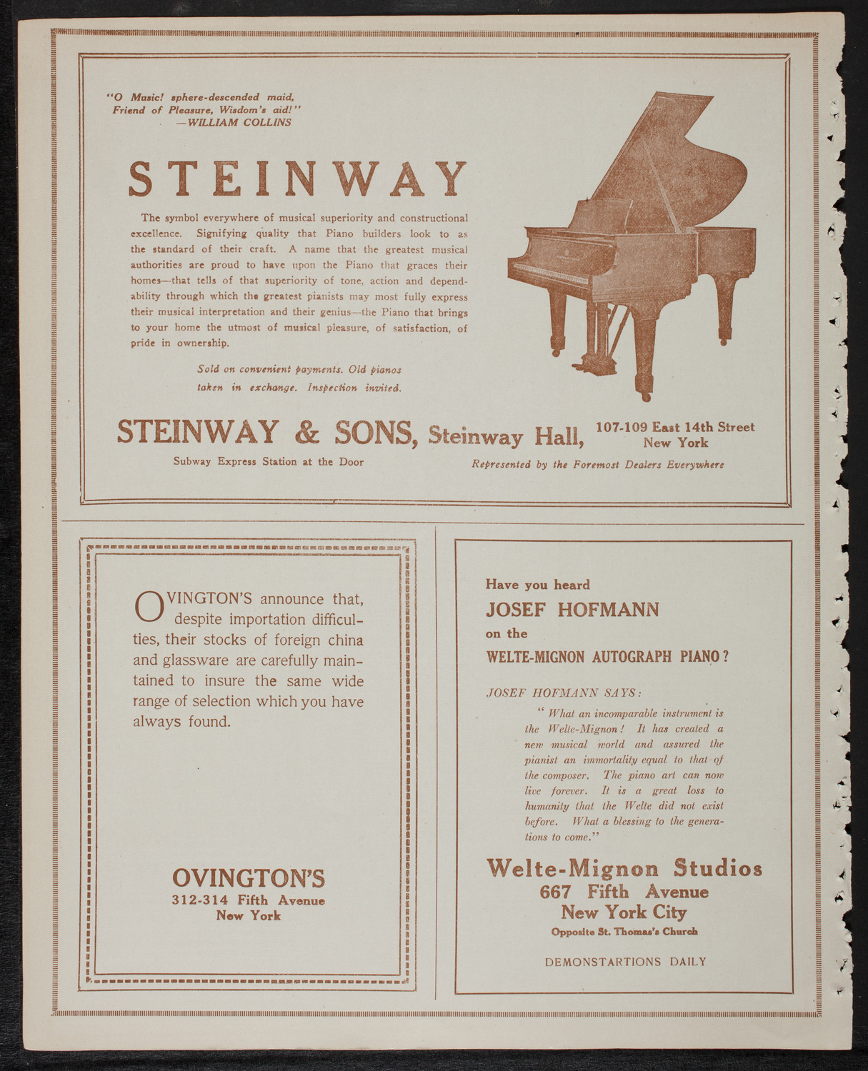 Jascha Heifetz, Violin, January 30, 1918, program page 4