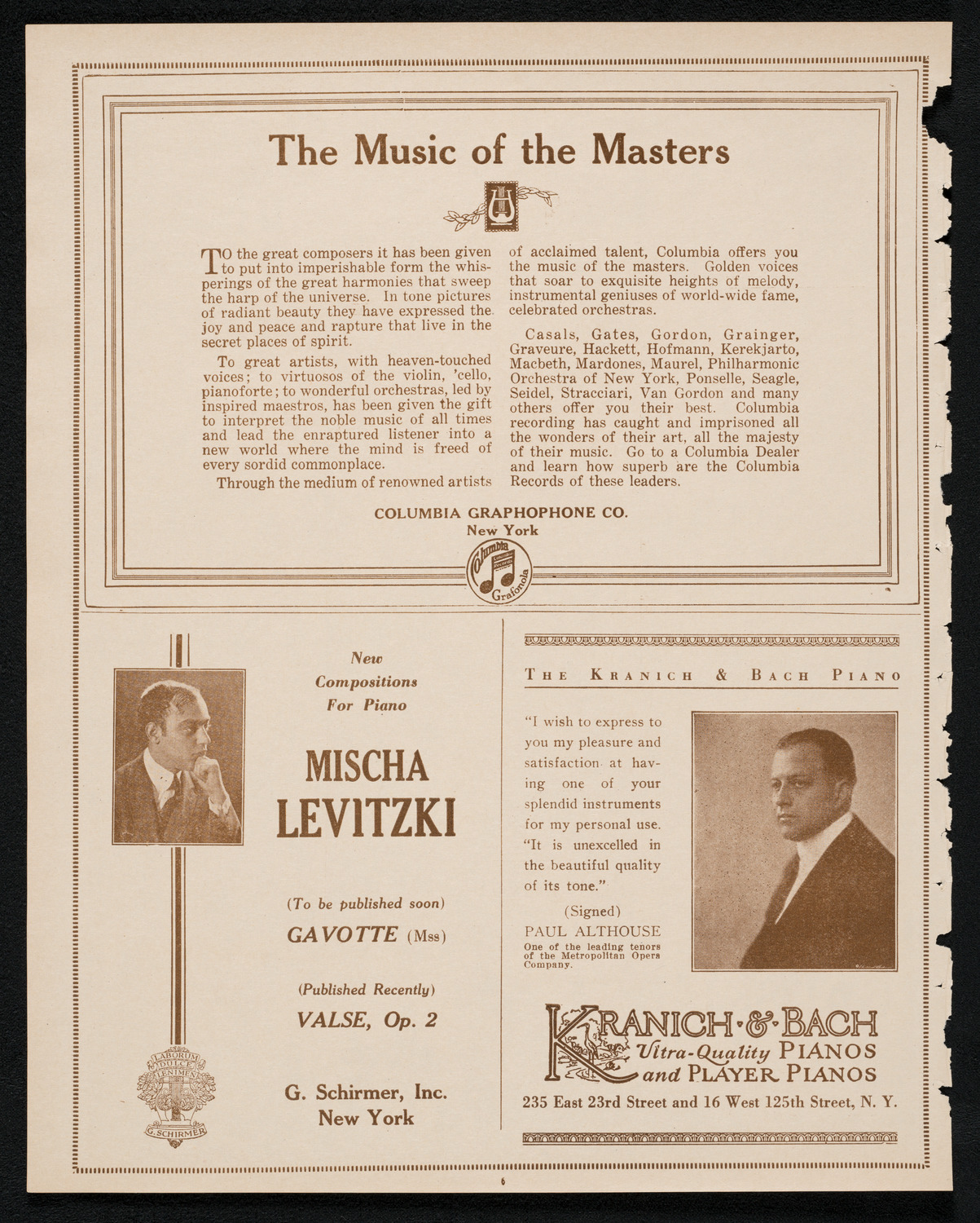 City Symphony Orchestra, January 31, 1923, program page 6