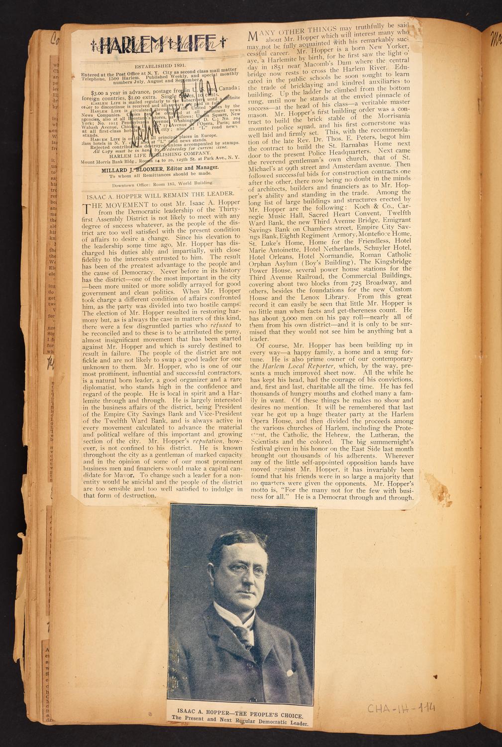 Isaac Hopper Scrapbook, page 114: 1901