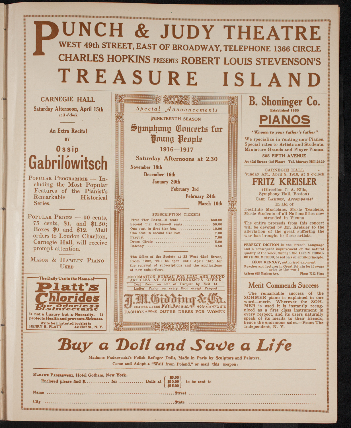 Benefit: Scandinavian Emigrant Home, April 1, 1916, program page 9