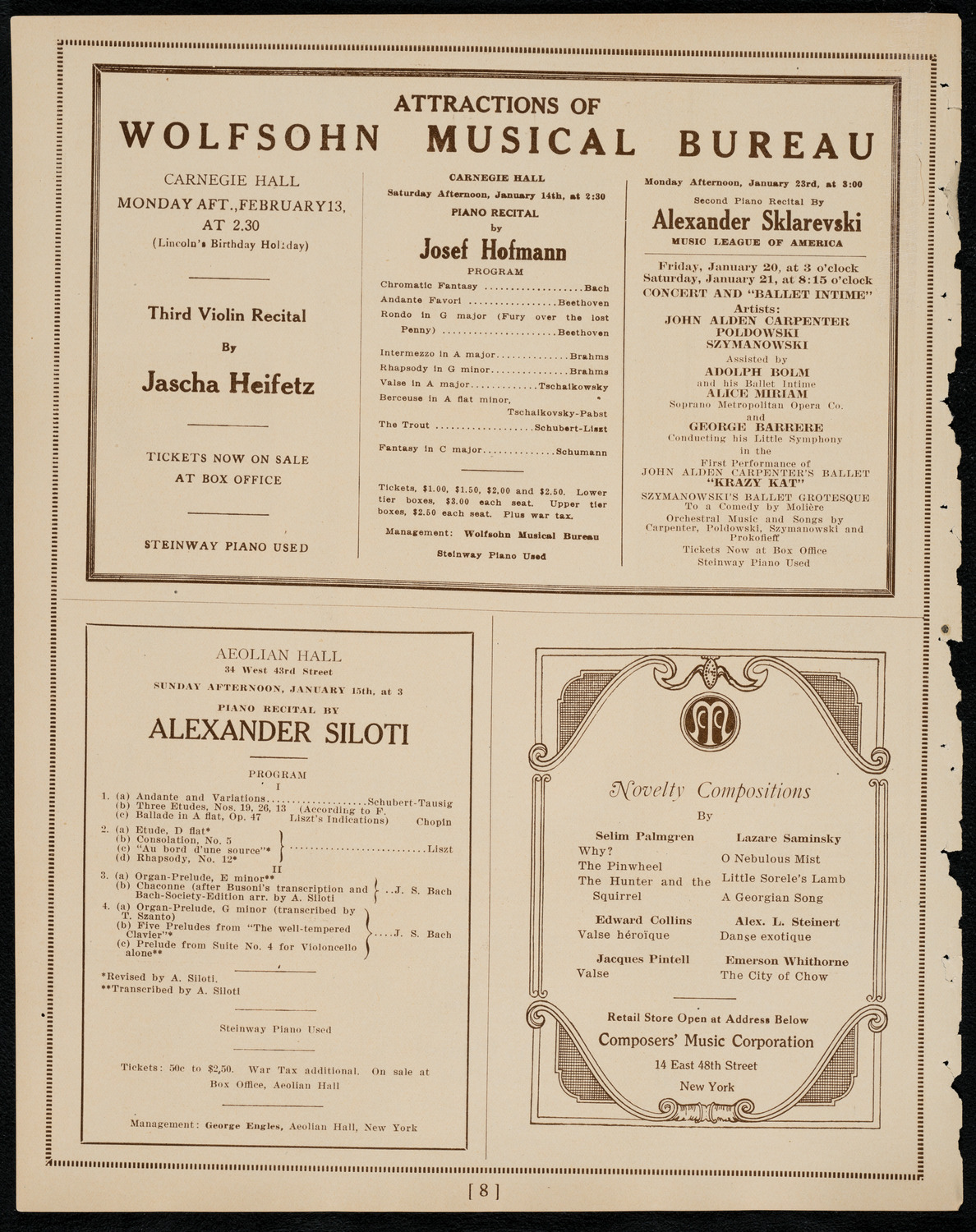 New York Banks' Glee Club, January 10, 1922, program page 8