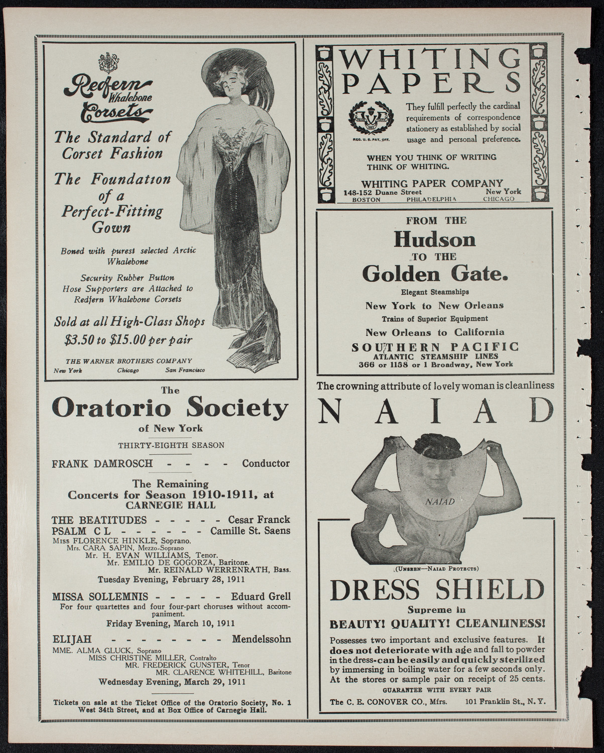 New York Philharmonic, February 21, 1911, program page 2