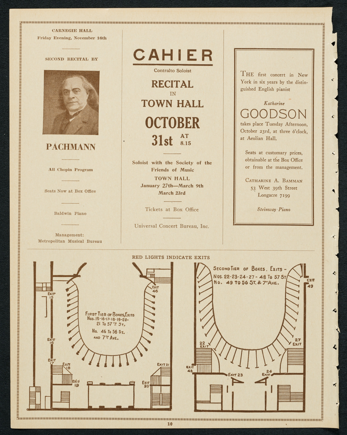 Sistine Chapel Choir, October 19, 1923, program page 10