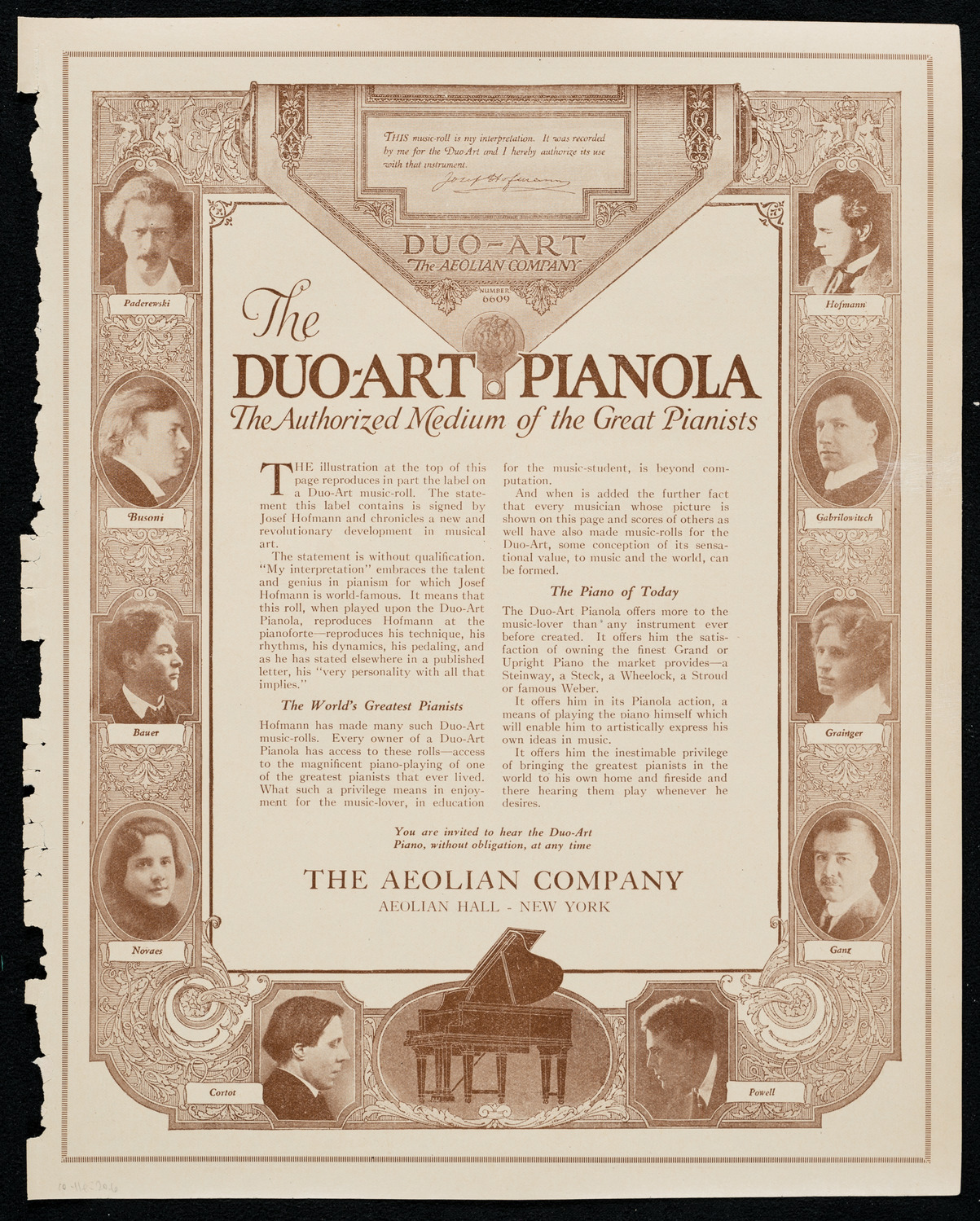 Leopold Godowsky, Piano, October 11, 1920, program page 11