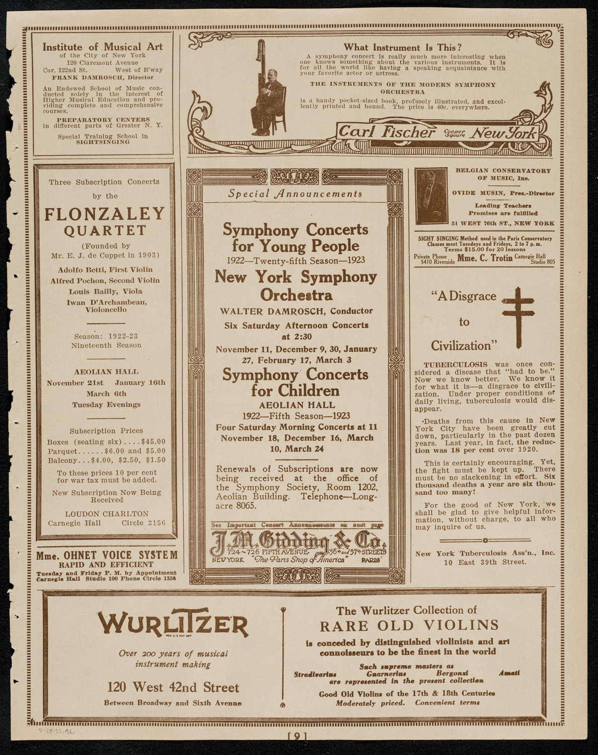 Kriens Symphony Club, May 20, 1922, program page 9