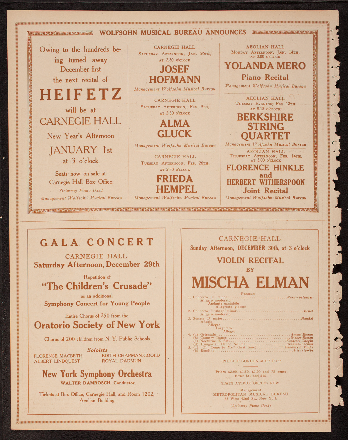 New York Philharmonic, December 16, 1917, program page 8
