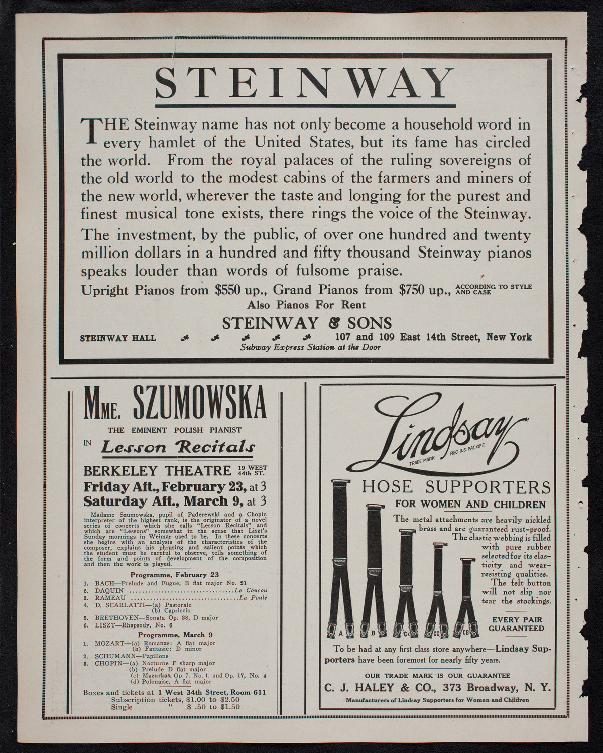 Boston Symphony Orchestra, February 24, 1912, program page 4