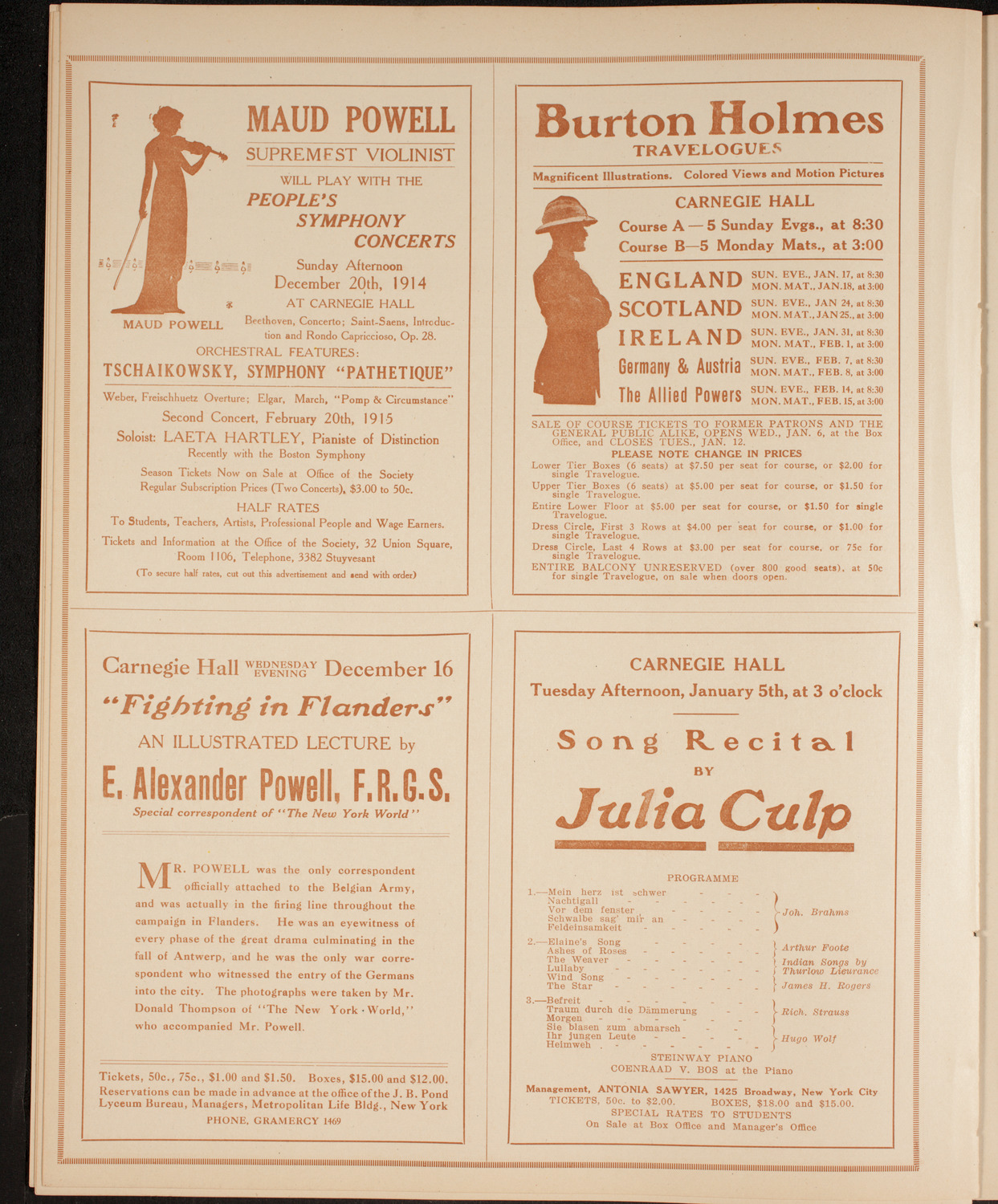 Elmendorf Lecture: Around the United States, December 7, 1914, program page 10