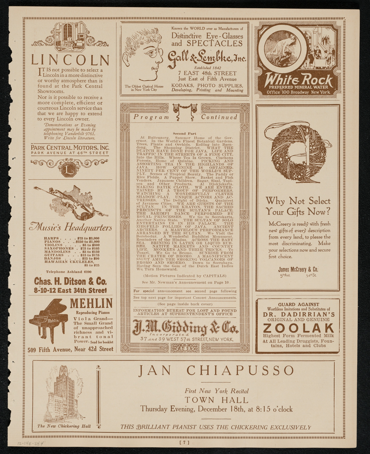 Newman Traveltalks: Java and Sumatra, December 14, 1924, program page 7