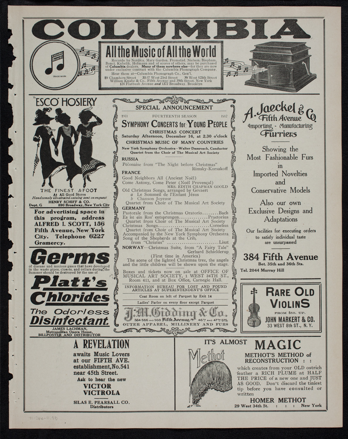 Elmendorf Lecture: Florence and Venice, November 26, 1911, program page 9