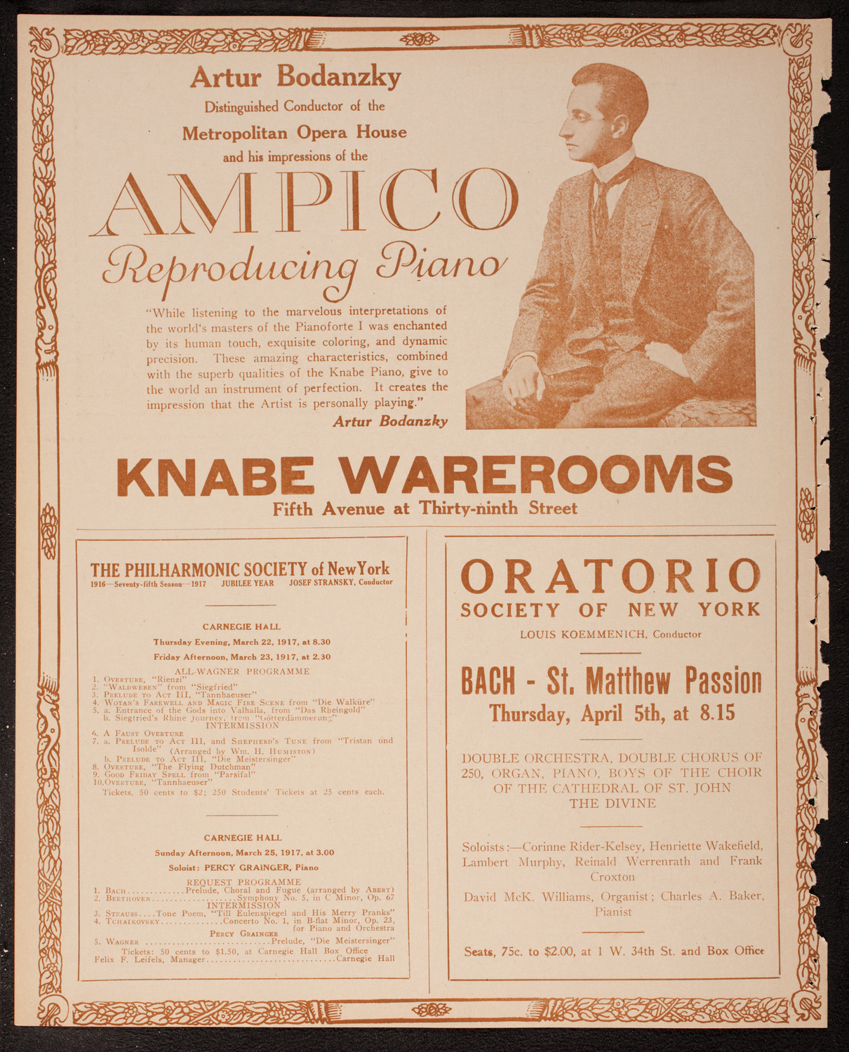 John McCormack, Tenor, March 18, 1917, program page 12