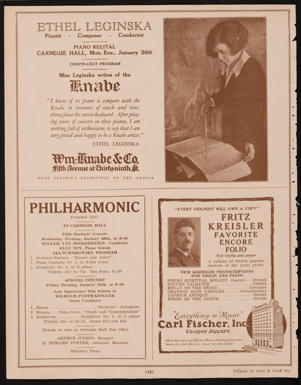 Socrate Barozzi, Violin, January 25, 1925, program page 12