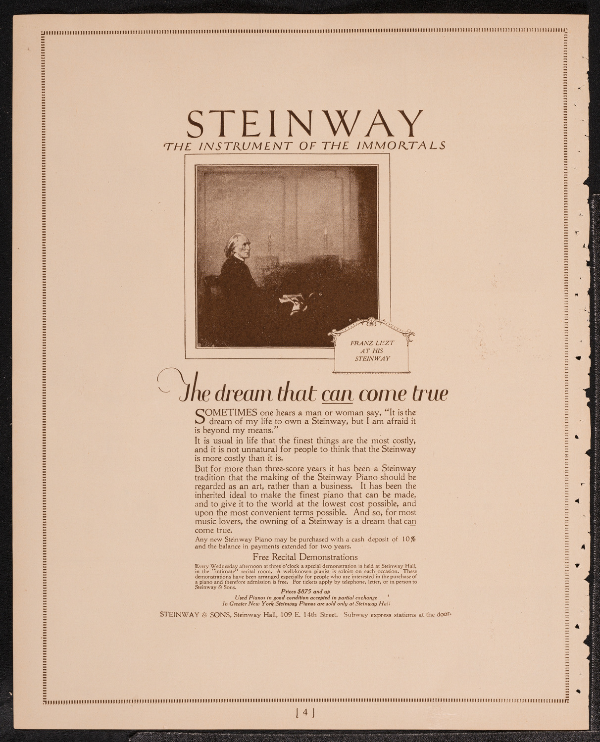 Richard Strauss with Philadelphia Orchestra, October 31, 1921, program page 4