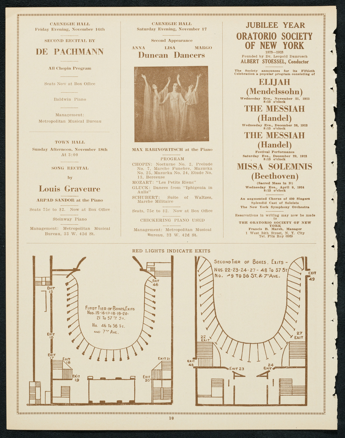 Pavel Ludikar, Bronislaw Huberman, and Alexander Borovsky, November 13, 1923, program page 10