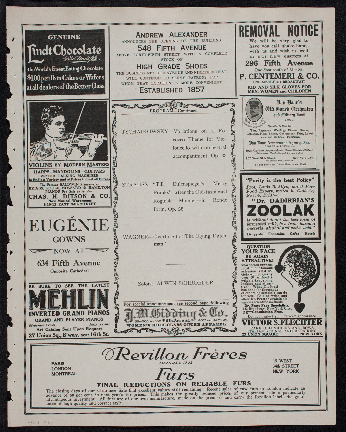 Boston Symphony Orchestra, February 24, 1912, program page 7