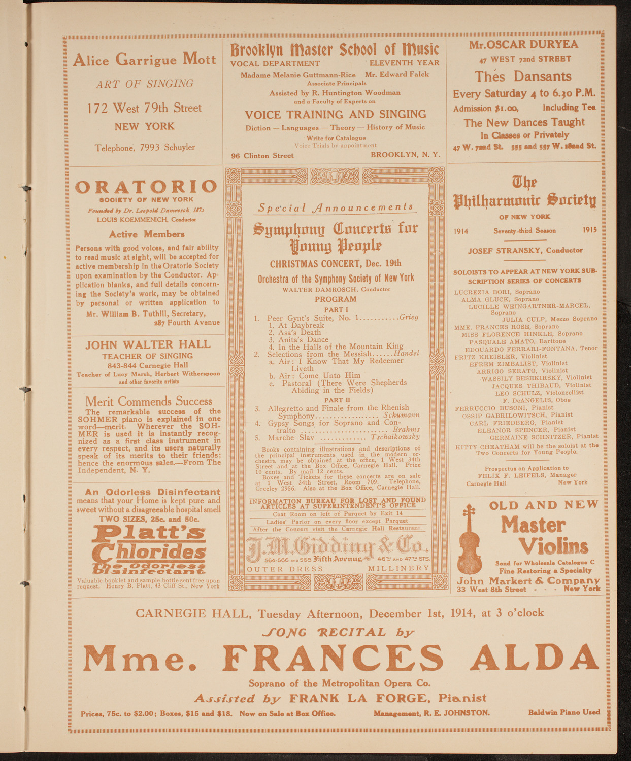 Elmendorf Lecture: Around Southern Europe, November 29, 1914, program page 9