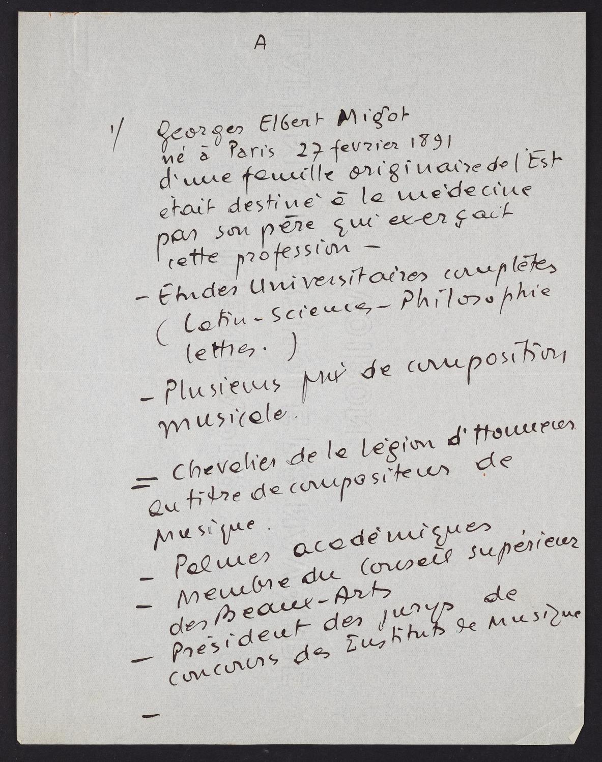 Correspondence from George Migot to David Ewen, page 2 of 11