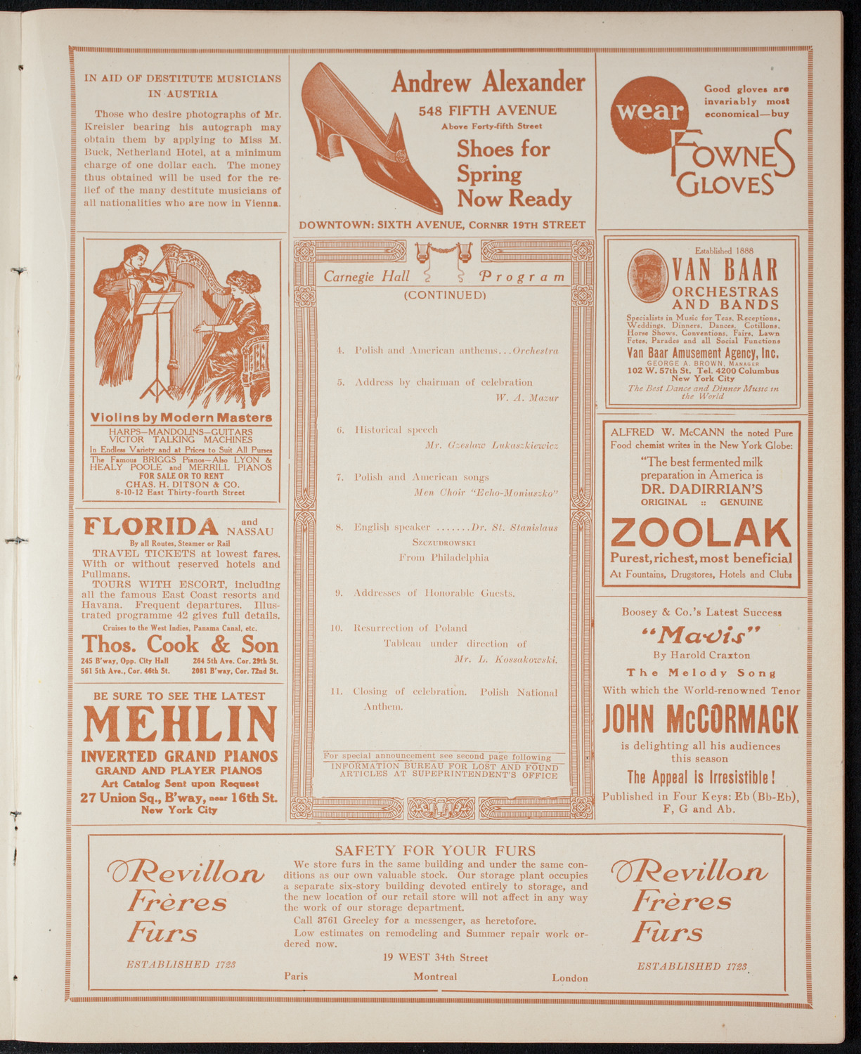 Celebration of Polish Constitution Day, May 8, 1915, program page 7