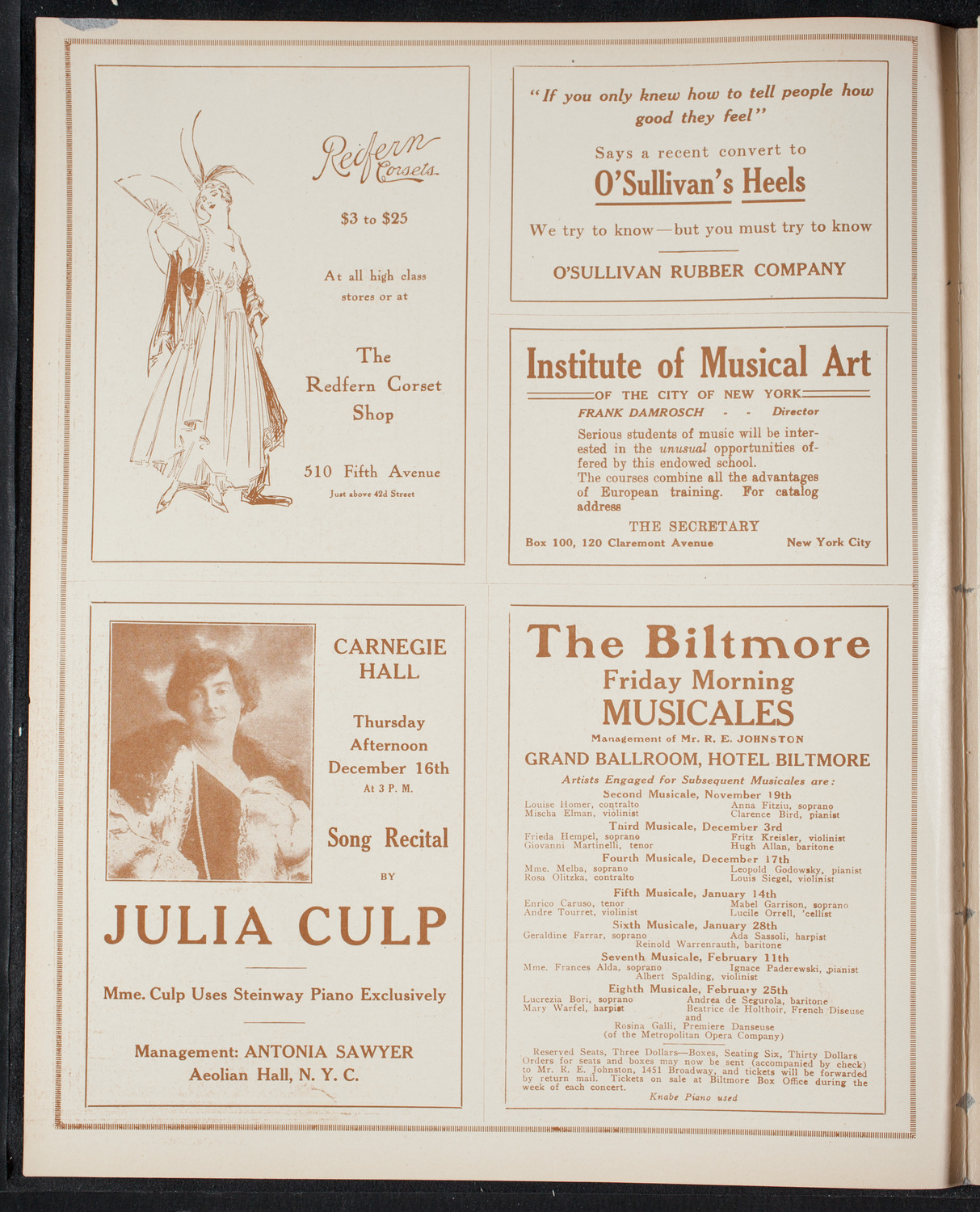 New York Philharmonic, November 18, 1915, program page 2