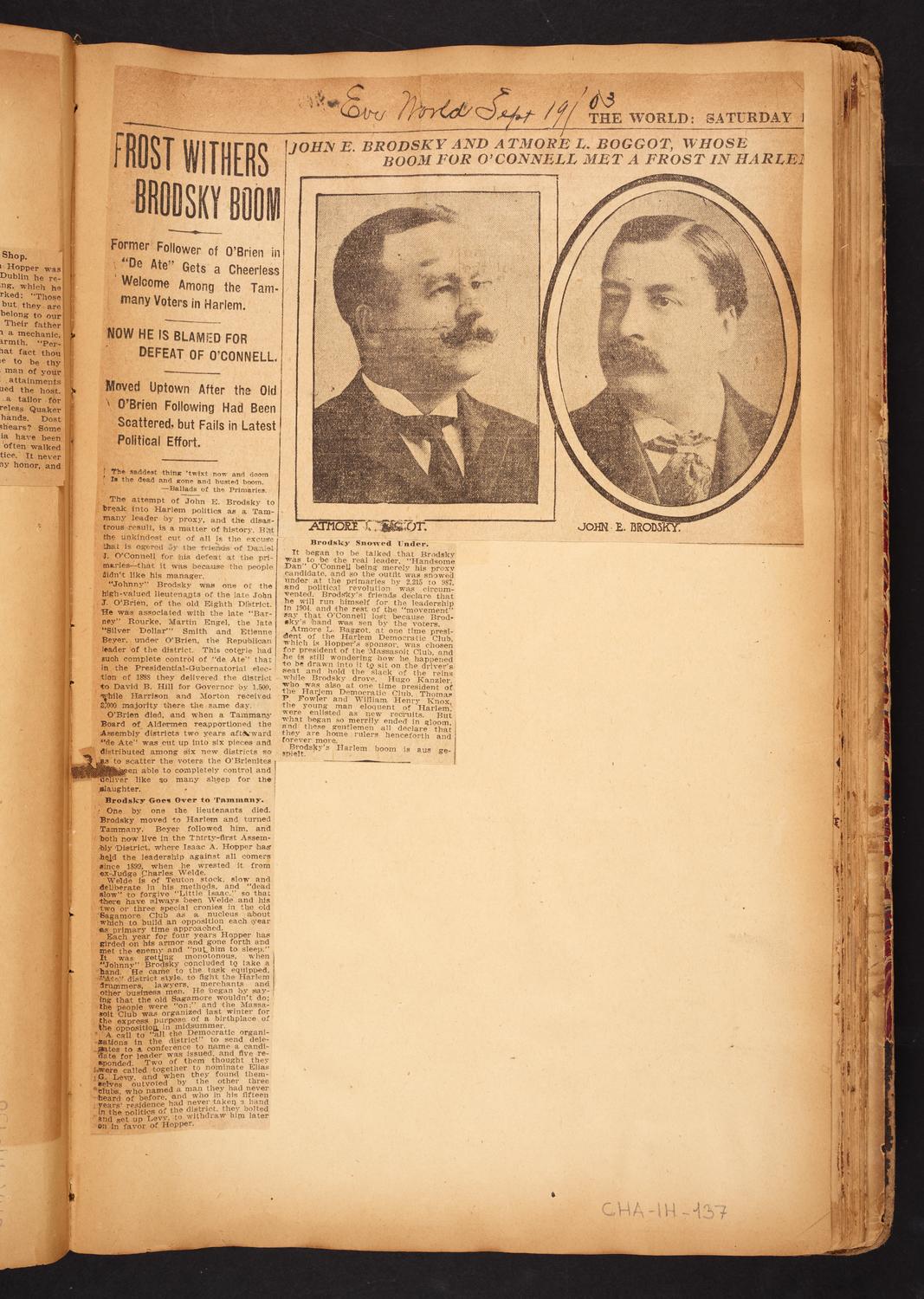 Isaac Hopper Scrapbook, page 137: 1903