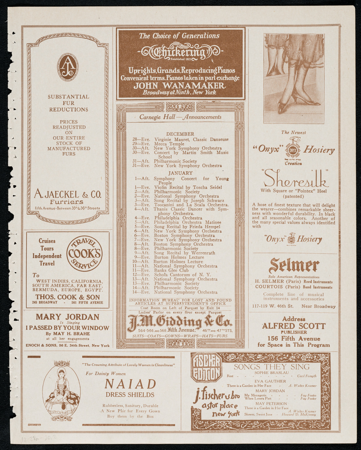 National Symphony Orchestra, December 28, 1920, program page 3