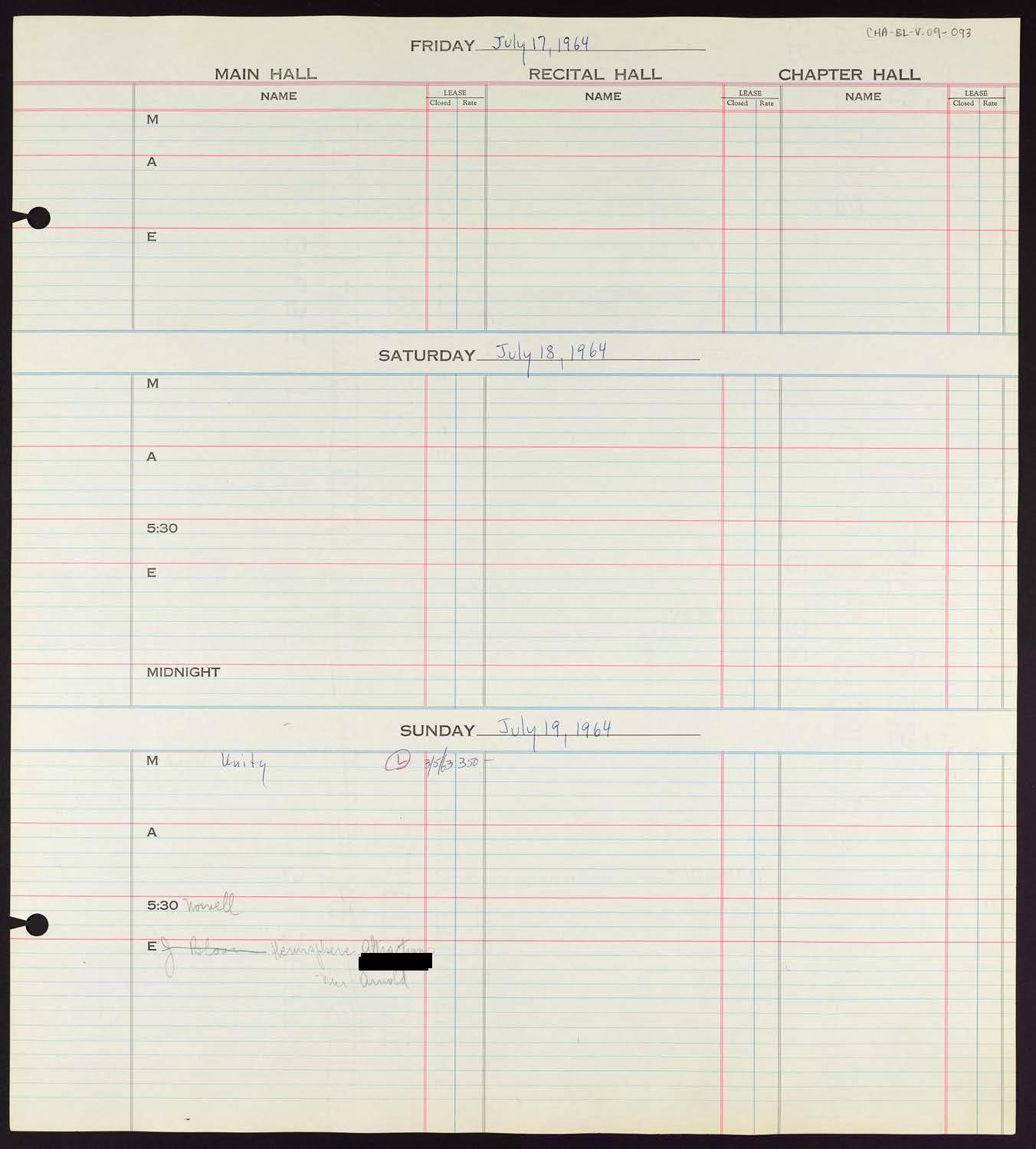 Carnegie Hall Booking Ledger, volume 9, page 93