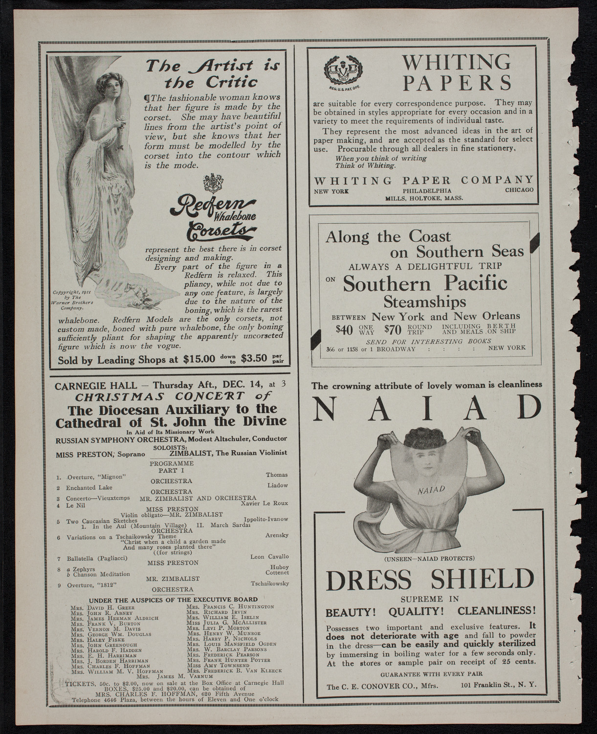 Russian Symphony Society of New York, December 3, 1911, program page 2