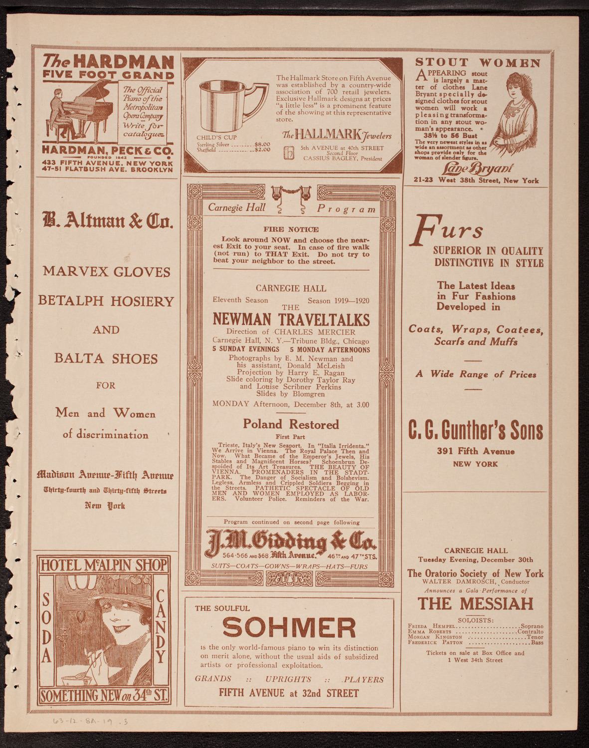 Newman Traveltalks: Poland Restored, December 8, 1919, program page 5