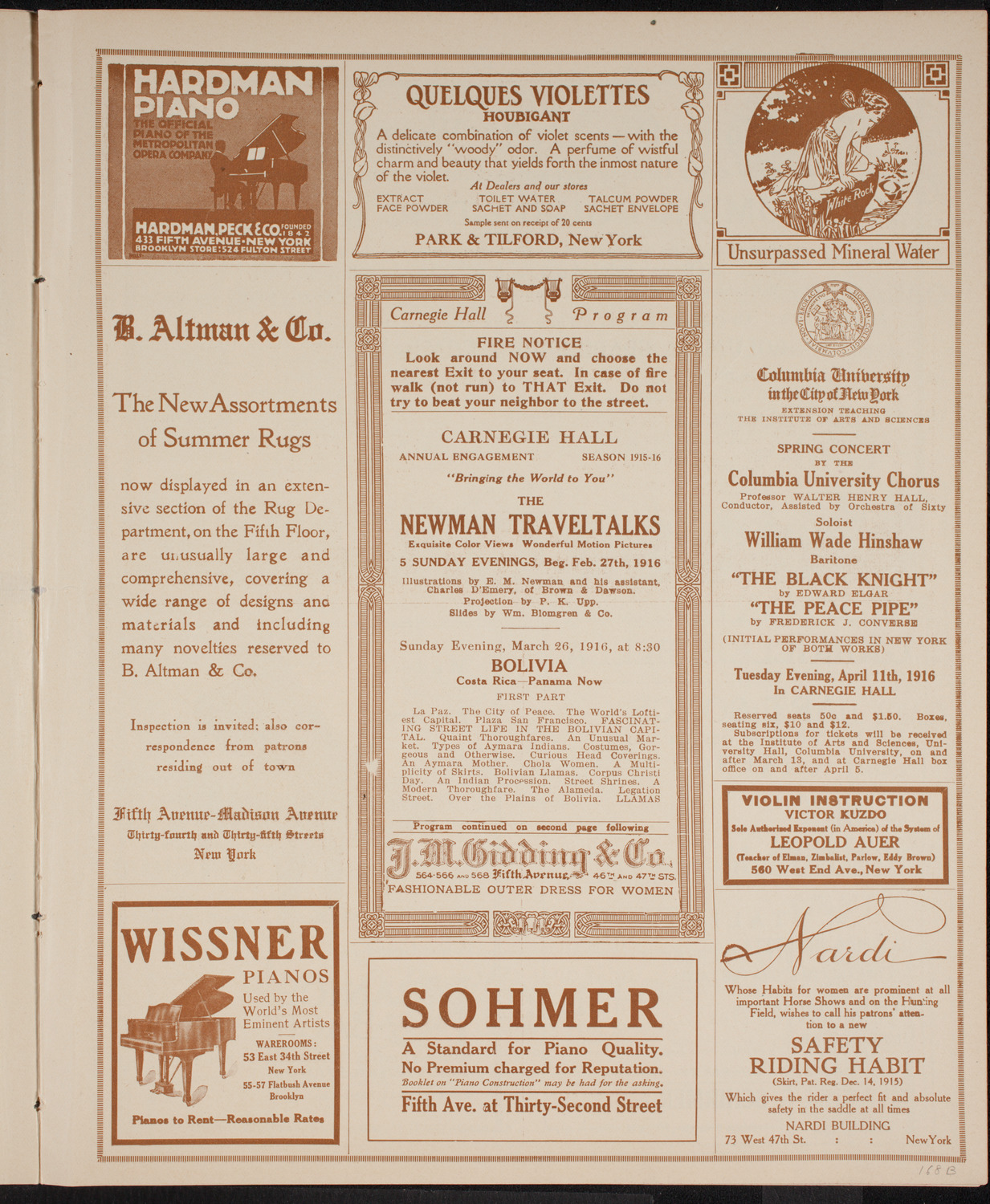 Newman Traveltalks: Bolivia, March 26, 1916, program page 5