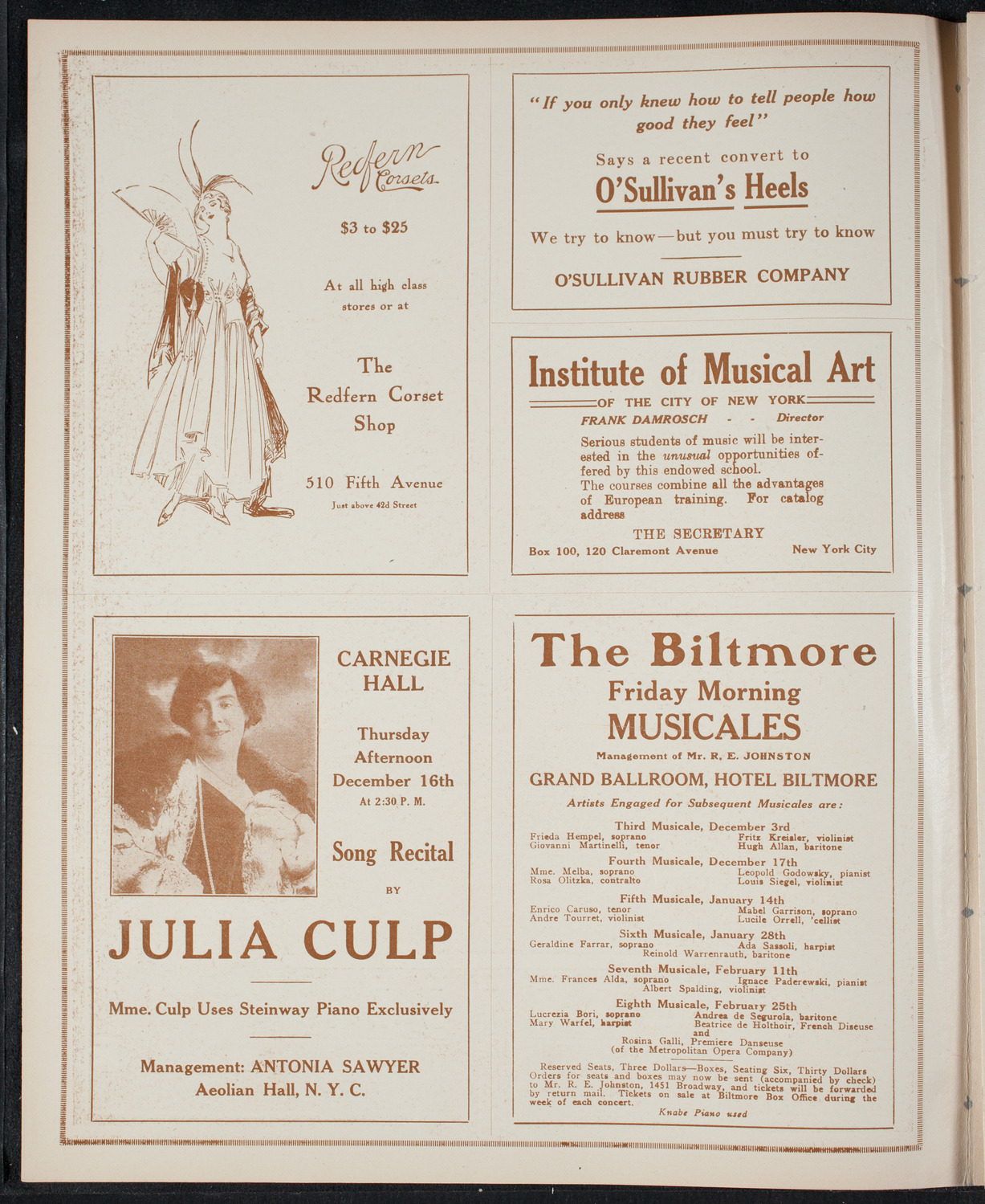 New York Philharmonic, November 28, 1915, program page 2