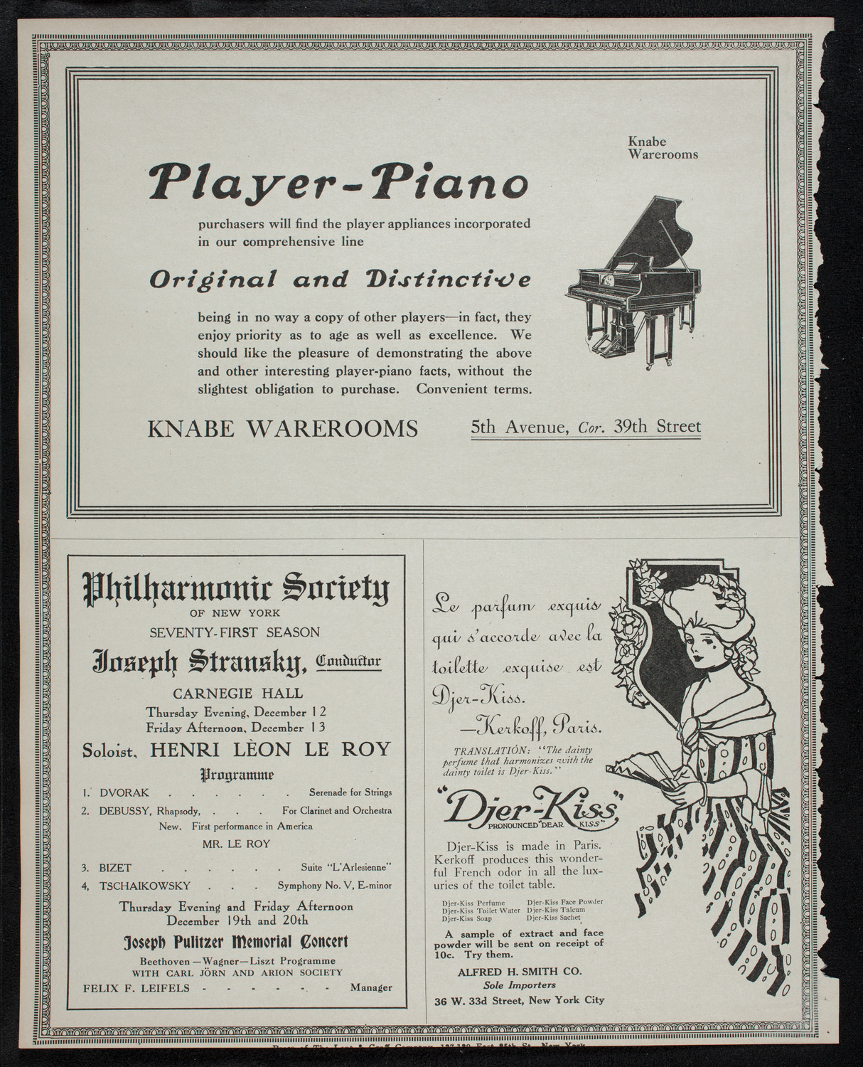 Ernest Schelling, Piano, December 6, 1912, program page 12