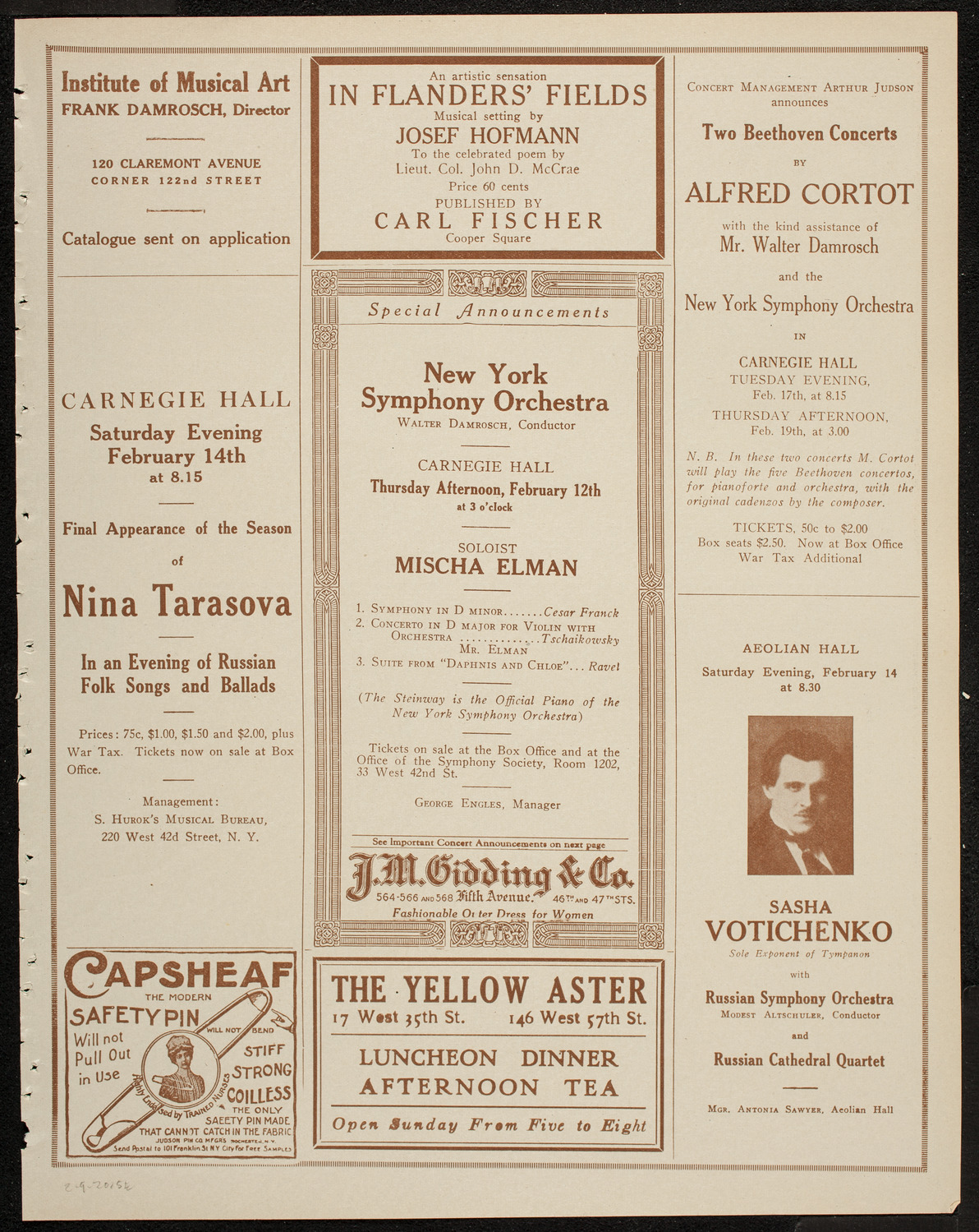 Lecture by Sir Oliver Lodge, February 9, 1920, program page 9