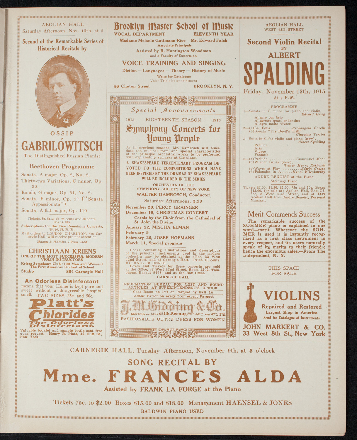 Elmendorf Lecture: The British Isles, November 7, 1915, program page 9