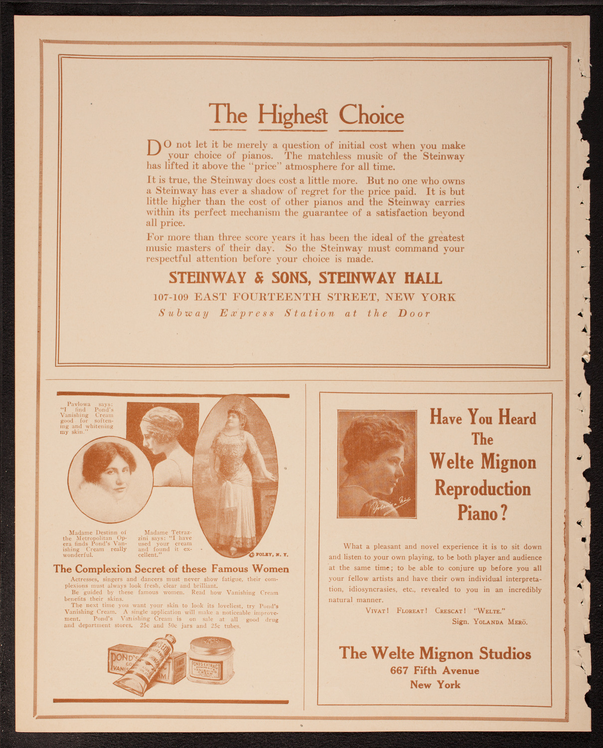 New York Symphony Orchestra, March 15, 1917, program page 4