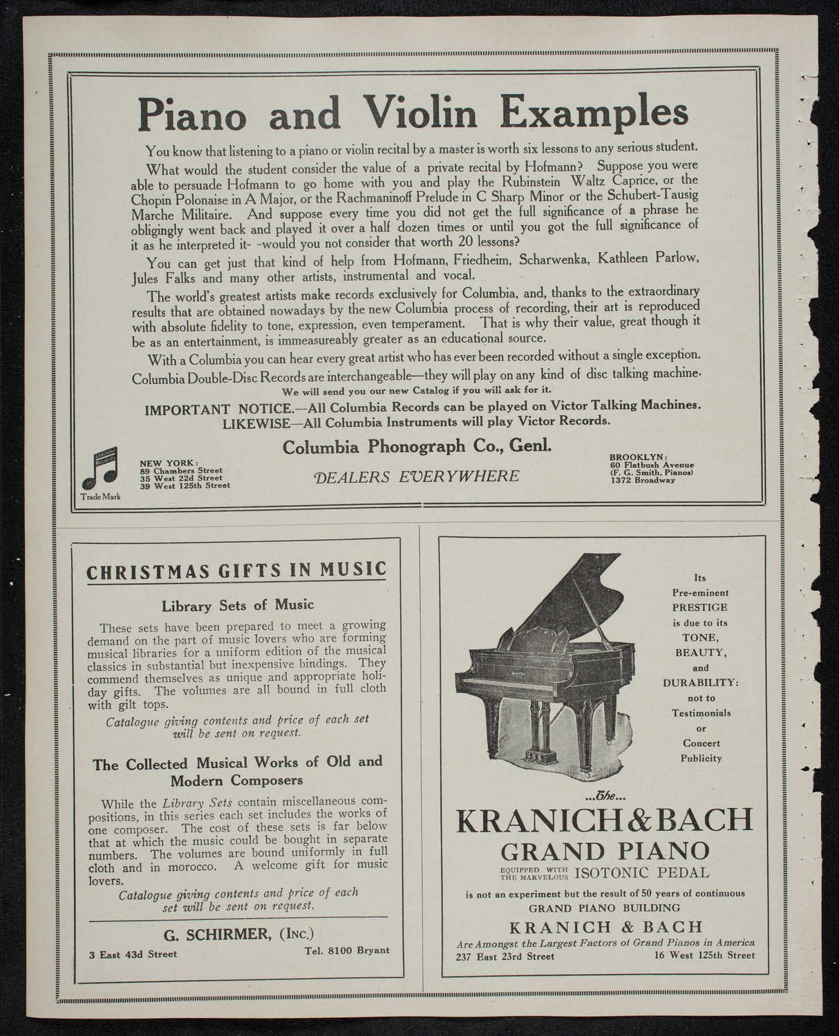 New York Philharmonic, December 26, 1912, program page 6